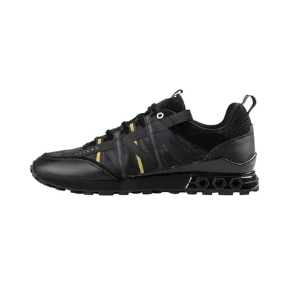 Black-Gold - Back - Cruyff Mens Fearia Hex-Tech Trainers