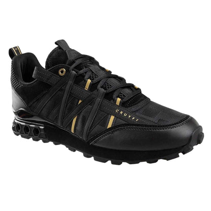 Black-Gold - Front - Cruyff Mens Fearia Hex-Tech Trainers