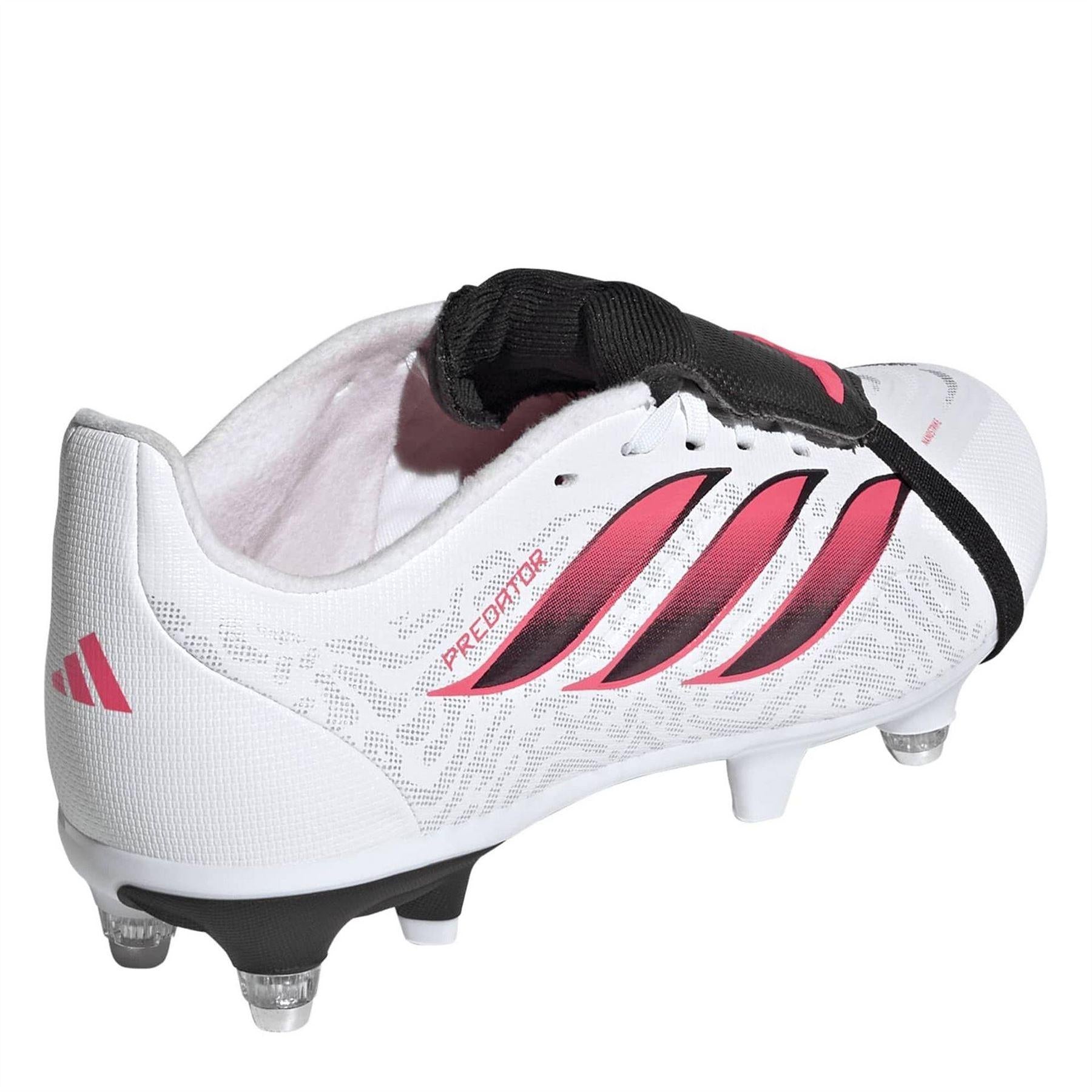 White-Coral - Lifestyle - Adidas Childrens-Kids Predator League Soft Ground Rugby Boots