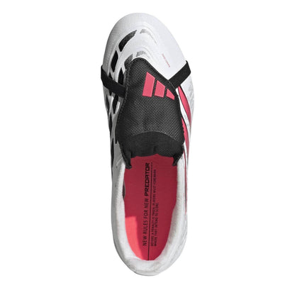 White-Coral - Pack Shot - Adidas Childrens-Kids Predator League Soft Ground Rugby Boots