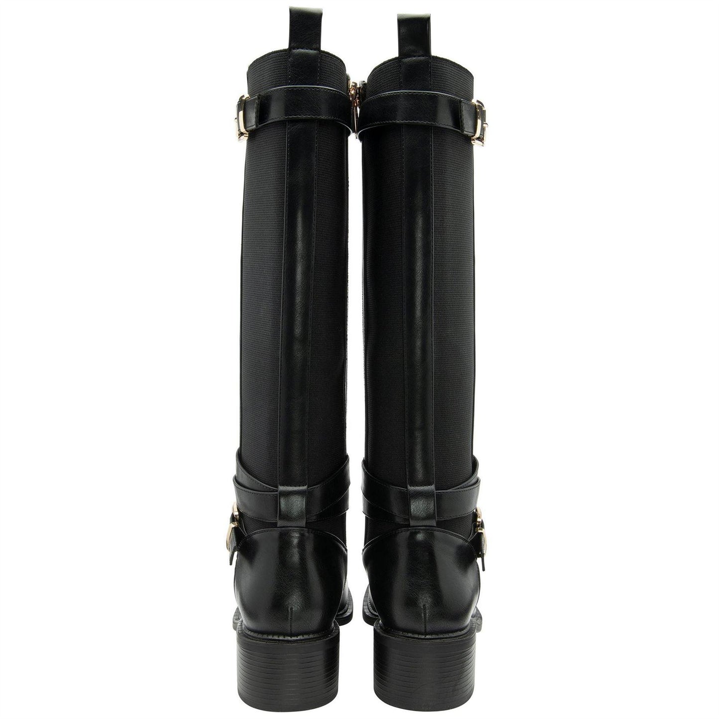 Black - Back - Lotus Shoes Womens-Ladies Freya Leather Knee-High Boots