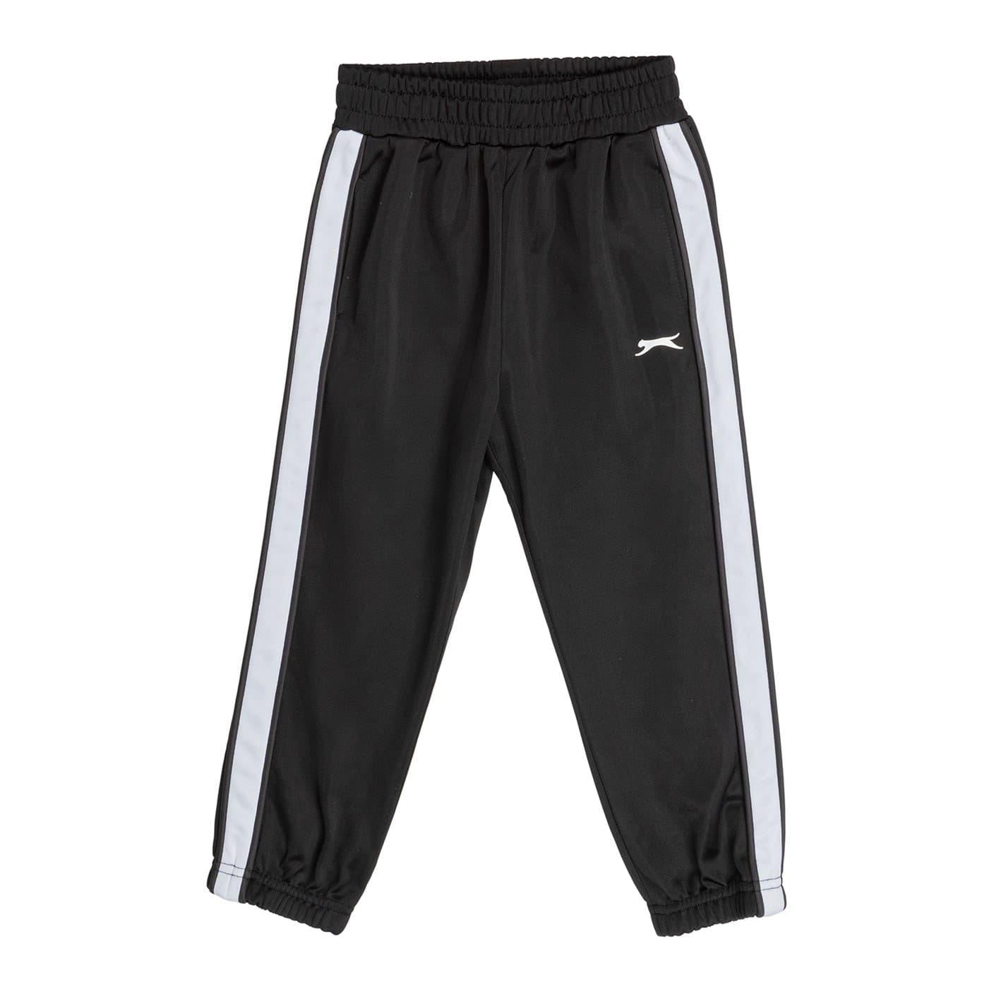 Black-Charcoal - Lifestyle - Slazenger Childrens-Kids Polyester Lightweight Tracksuit Set