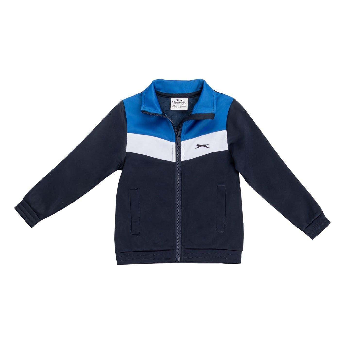 Royal Blue-White - Back - Slazenger Childrens-Kids Polyester Lightweight Tracksuit Set