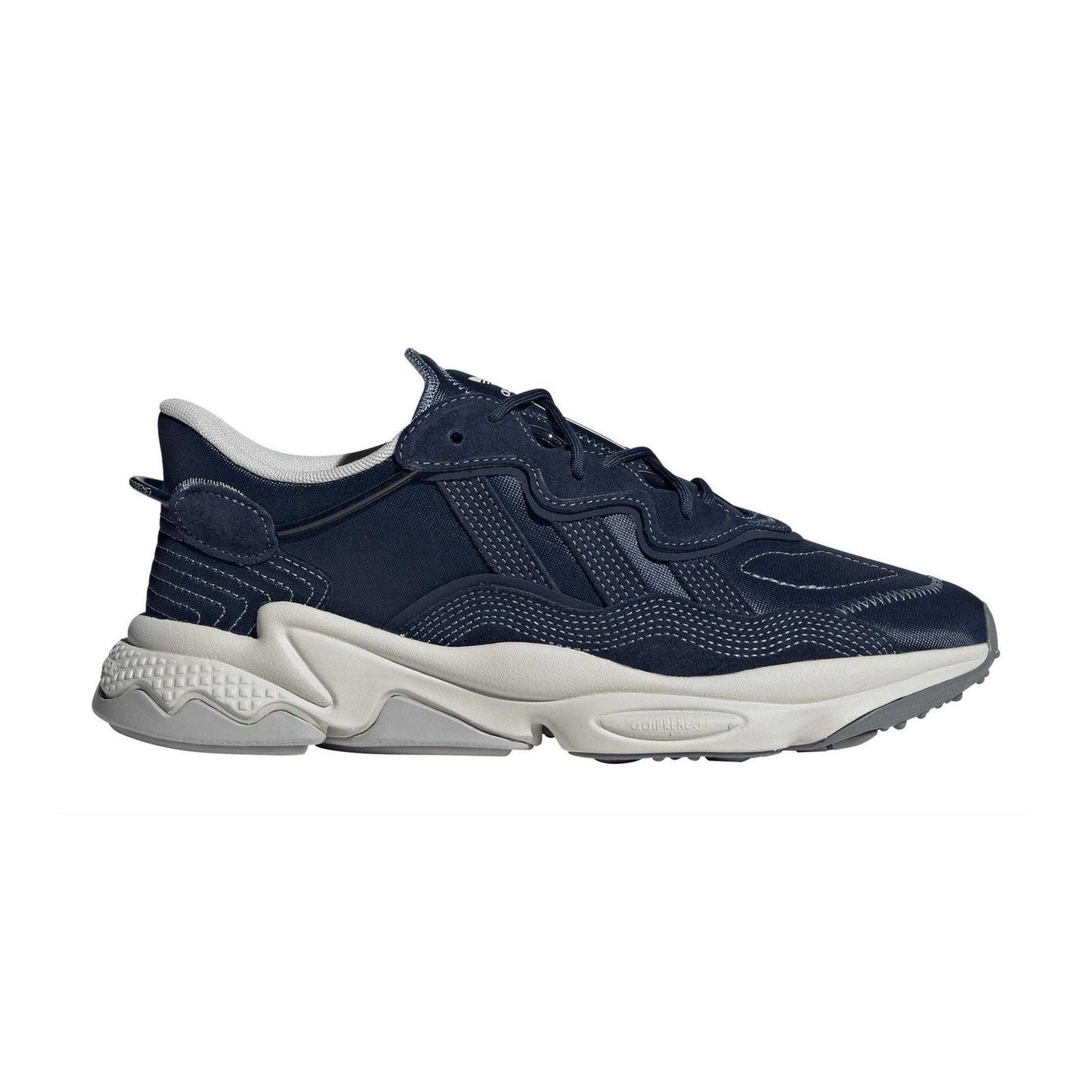 Night Indigo - Side - Adidas Childrens-Kids Ozweego Logo Suede Low Cut Trainers