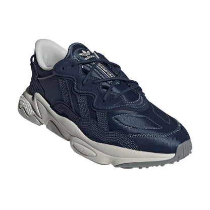 Night Indigo - Front - Adidas Childrens-Kids Ozweego Logo Suede Low Cut Trainers