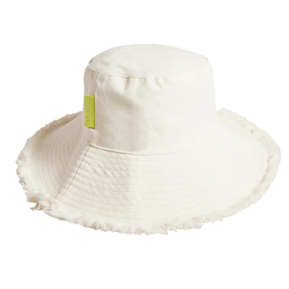 Natural - Front - Ted Baker Baisee Frayed Edge Bucket Hat