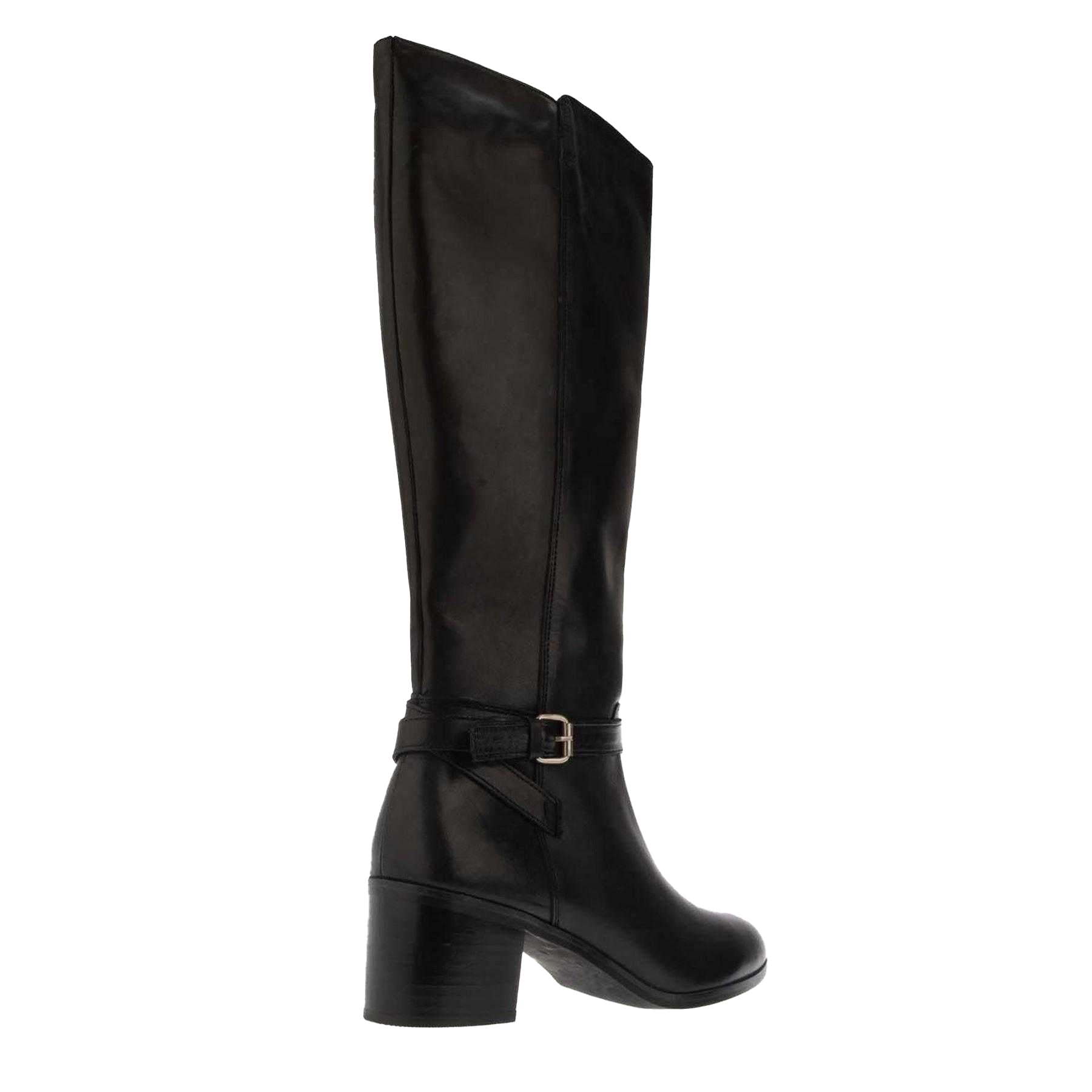 Black - Back - Dune London Womens-Ladies Trusti Casual Leather Knee-High Boots