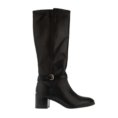 Black - Front - Dune London Womens-Ladies Trusti Casual Leather Knee-High Boots
