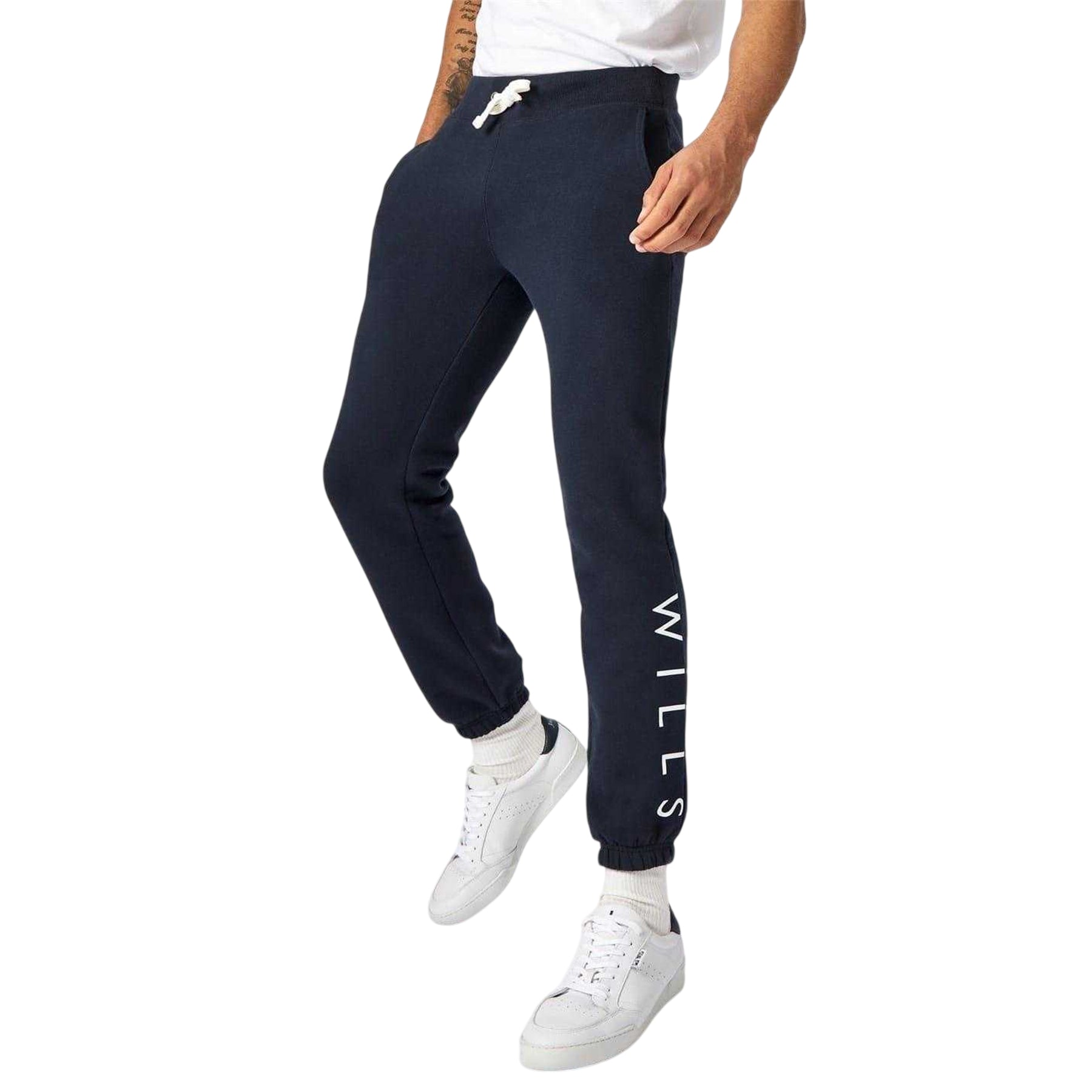 Navy - Front - Jack Wills Mens Logo Slim Joggers