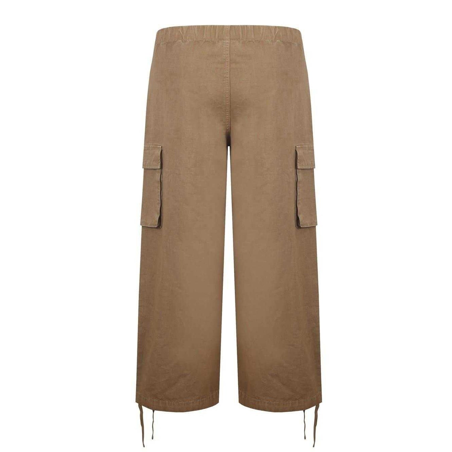 Khaki Green - Back - SoulCal Unisex Adult Wide Leg Cargo Trousers