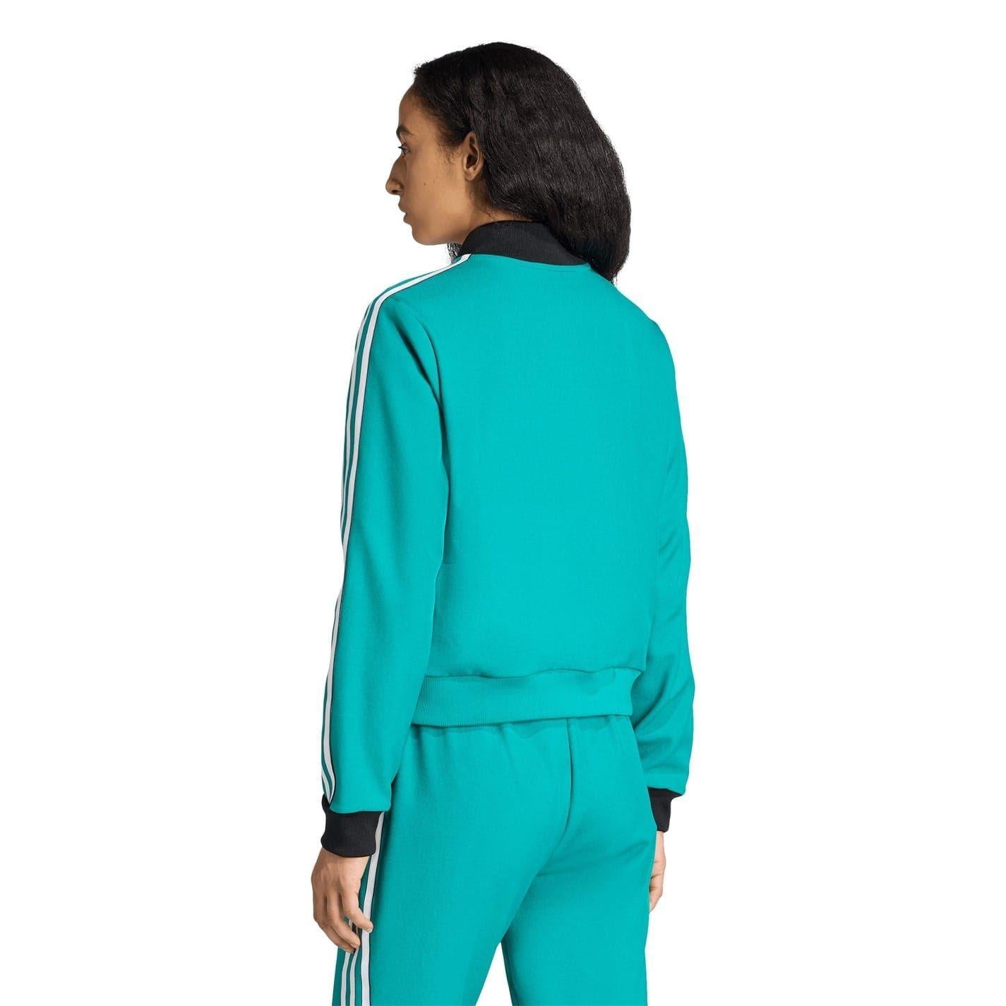 Green - Back - Adidas Womens-Ladies Liverpool FC Polyester Long-Sleeved Tracksuit Top