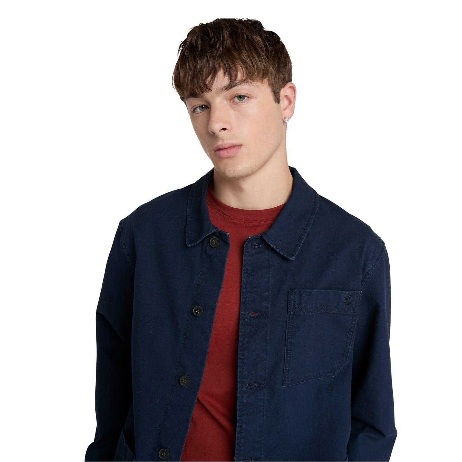 Dark Sapphire - Back - Timberland Mens Canvas Field Jacket