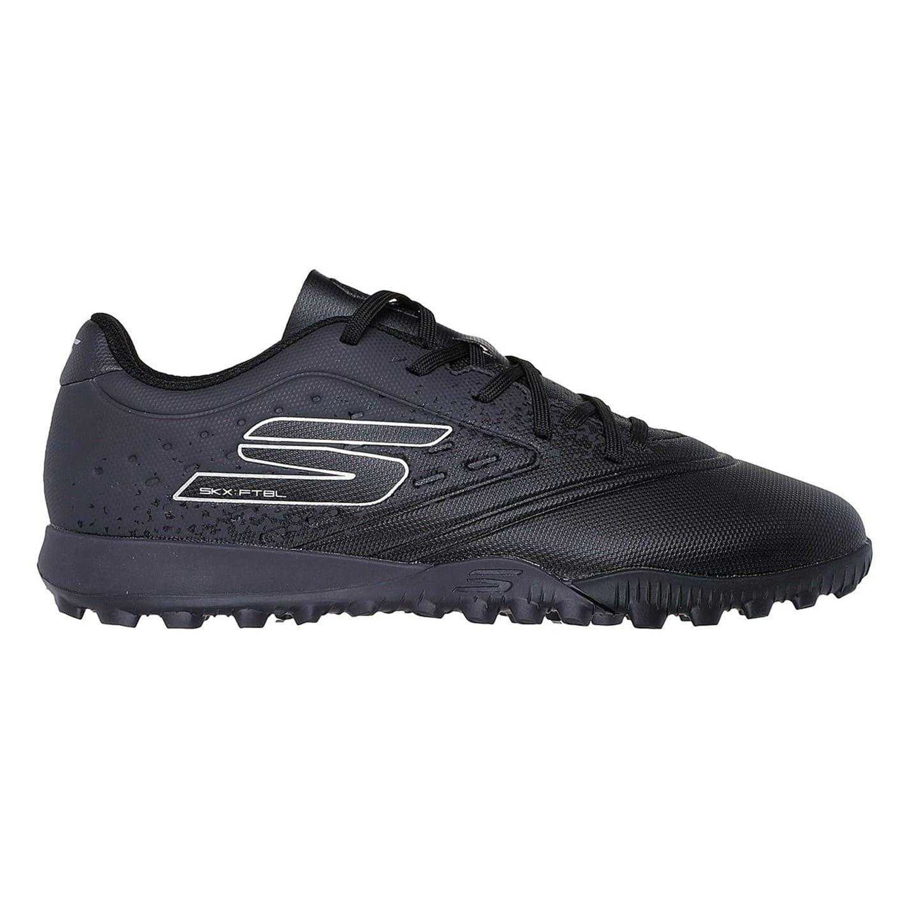 Black - Side - Skechers Childrens-Kids Razor Football Astro Turf Trainers
