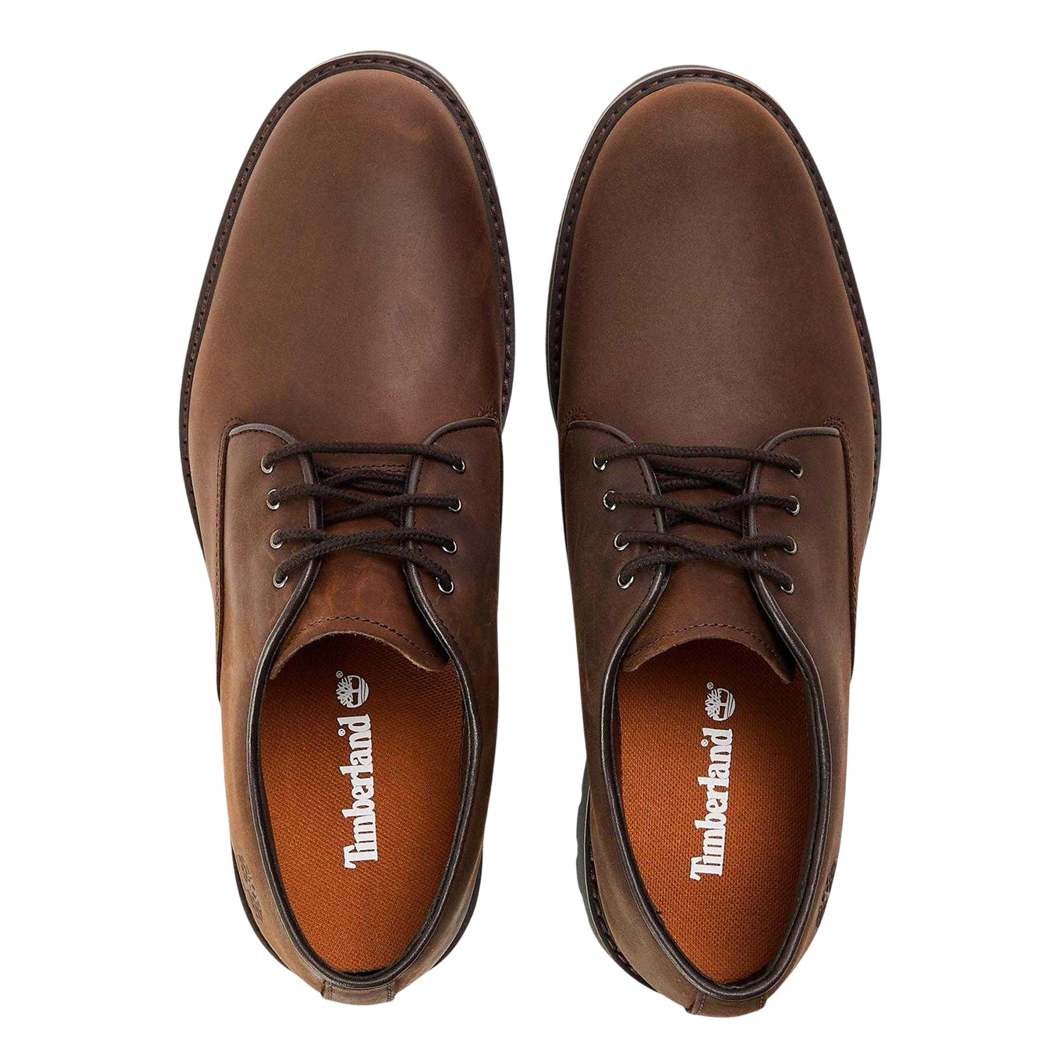 Dark Brown - Side - Timberland Mens Leather Waterproof Formal Derby Shoes