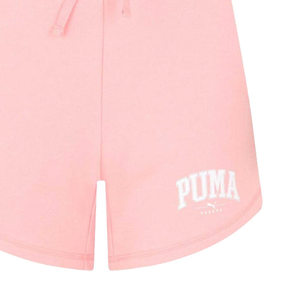 Pink - Side - Puma Womens-Ladies Woven High Waist Sweat Shorts