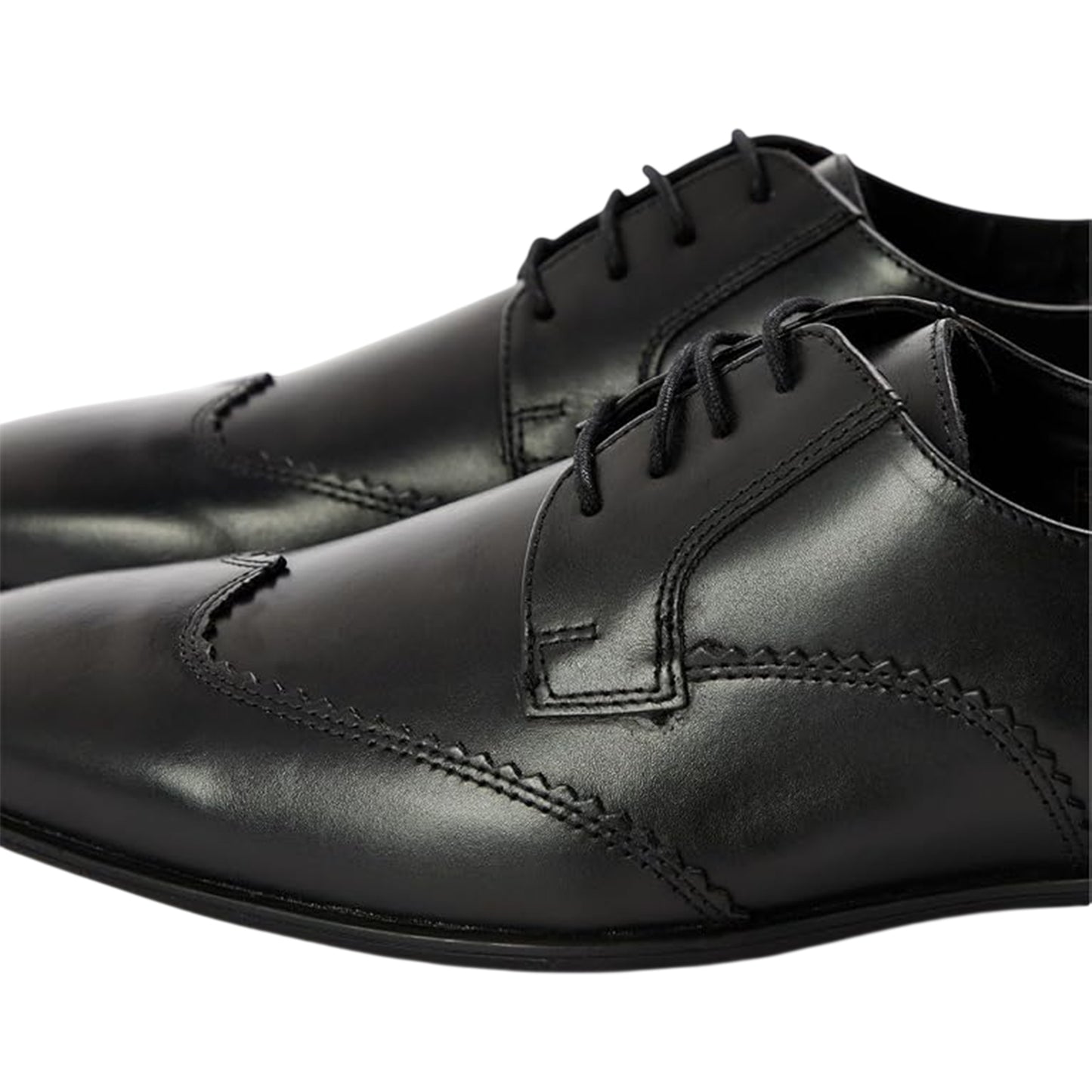 Black - Lifestyle - Lambretta Mens Blair Leather Low Heel Derby Shoes