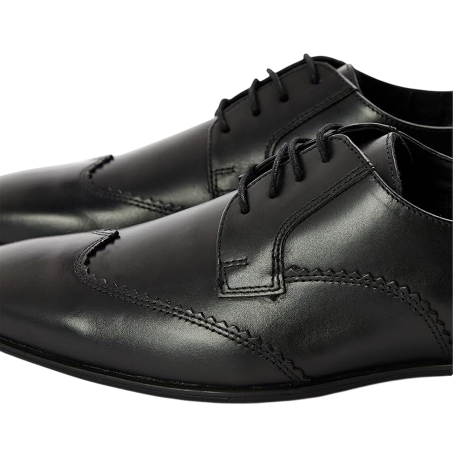 Black - Lifestyle - Lambretta Mens Blair Leather Low Heel Derby Shoes
