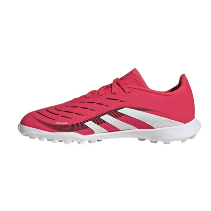Red-White - Side - Adidas Childrens-Kids Predator League Artificial Ground Football Boots