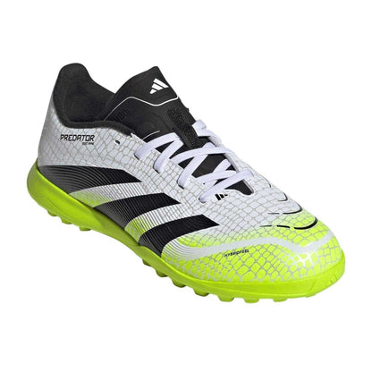 White-Lemon - Front - Adidas Childrens-Kids Predator League Artificial Ground Football Boots
