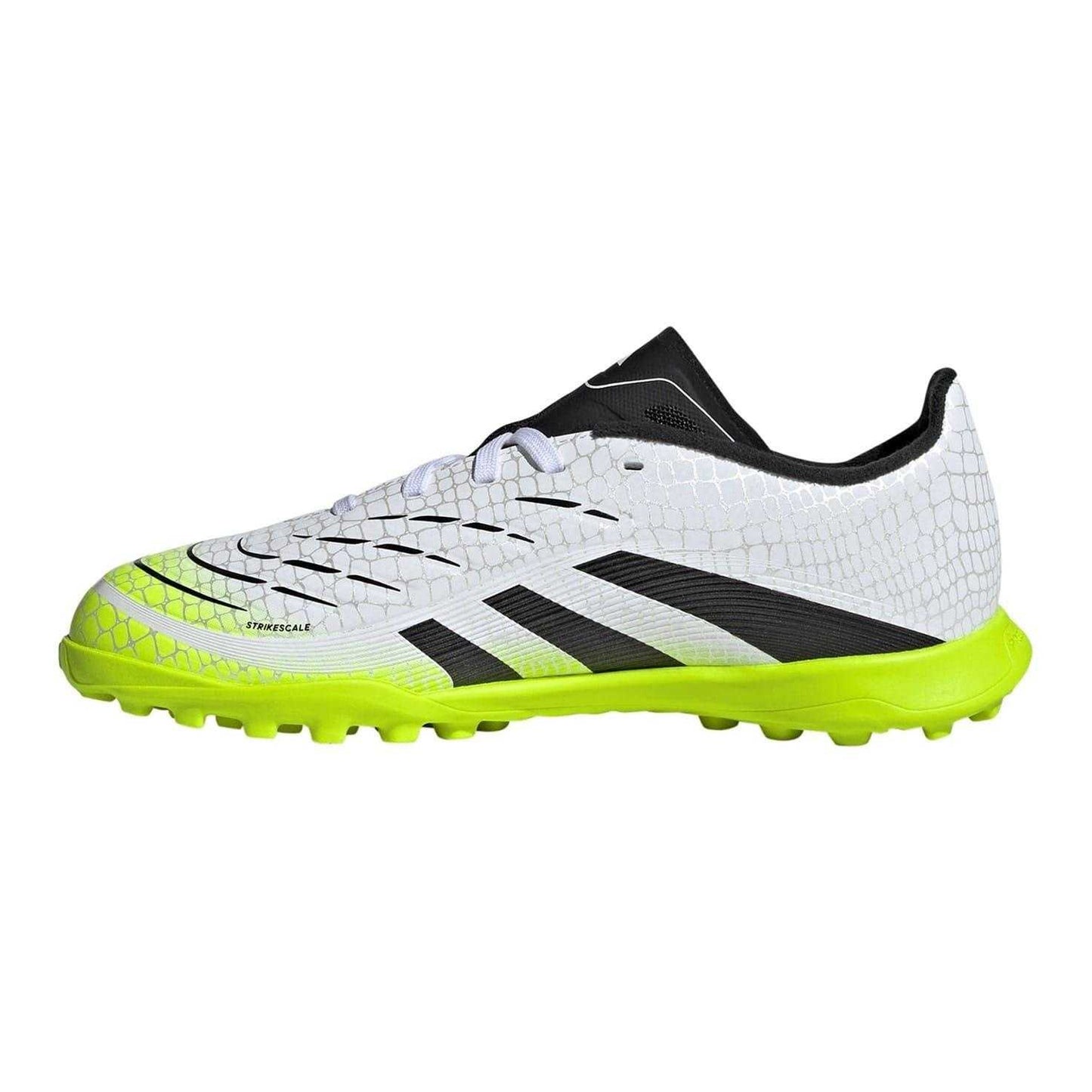 White-Lemon - Side - Adidas Childrens-Kids Predator League Artificial Ground Football Boots