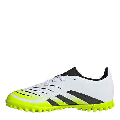 White-Black-Lemon - Back - Adidas Childrens-Kids Predator Club Synthetic Artificial Ground Football Boots
