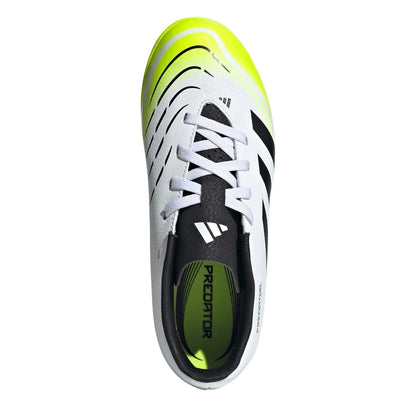 White-Black-Lemon - Lifestyle - Adidas Childrens-Kids Predator Club Synthetic Artificial Ground Football Boots