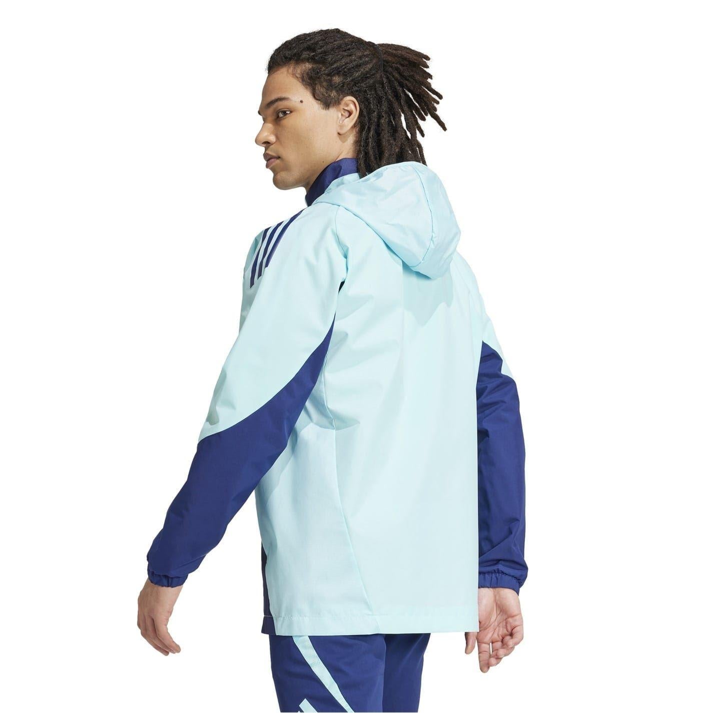 Blue - Back - Adidas Mens 2024-2025 Arsenal FC All Weather Jacket