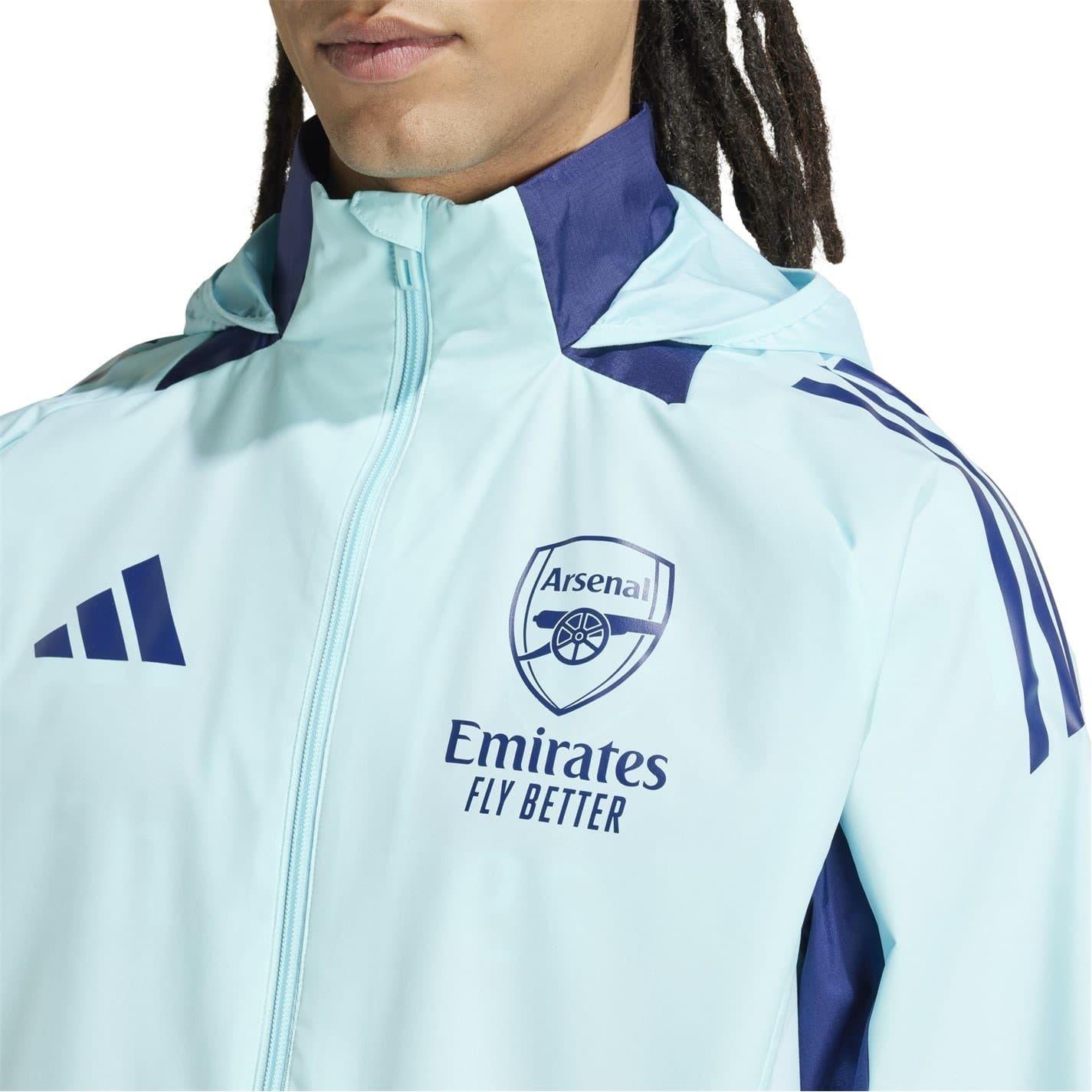 Blue - Side - Adidas Mens 2024-2025 Arsenal FC All Weather Jacket