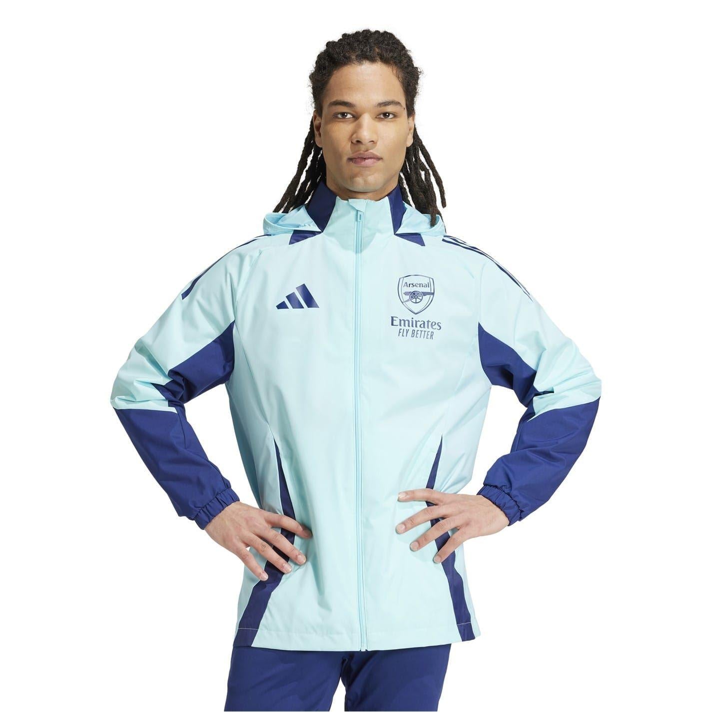 Blue - Pack Shot - Adidas Mens 2024-2025 Arsenal FC All Weather Jacket