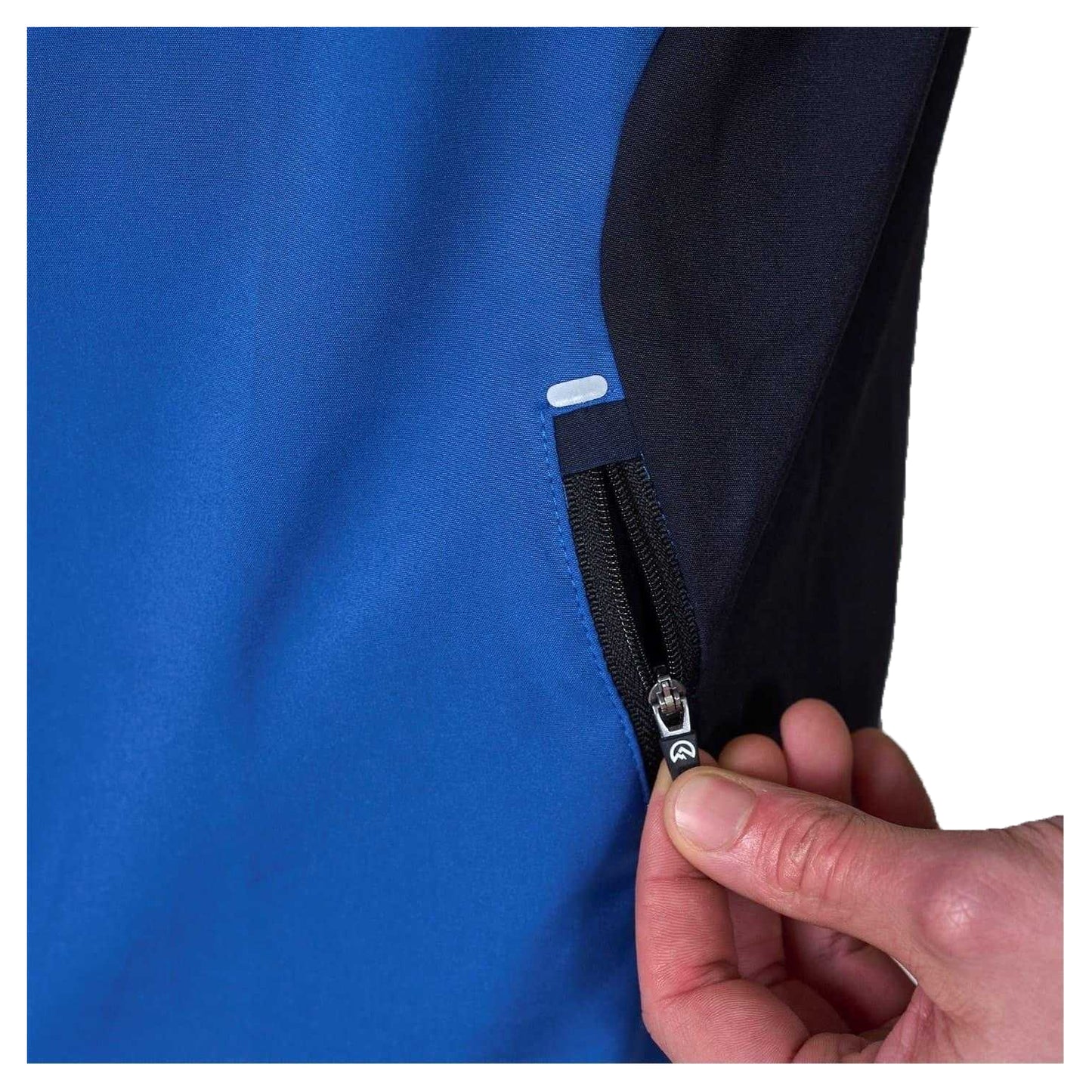 Black-Cobalt - Side - Flux Active Mens Gradient Logo Regular Jacket