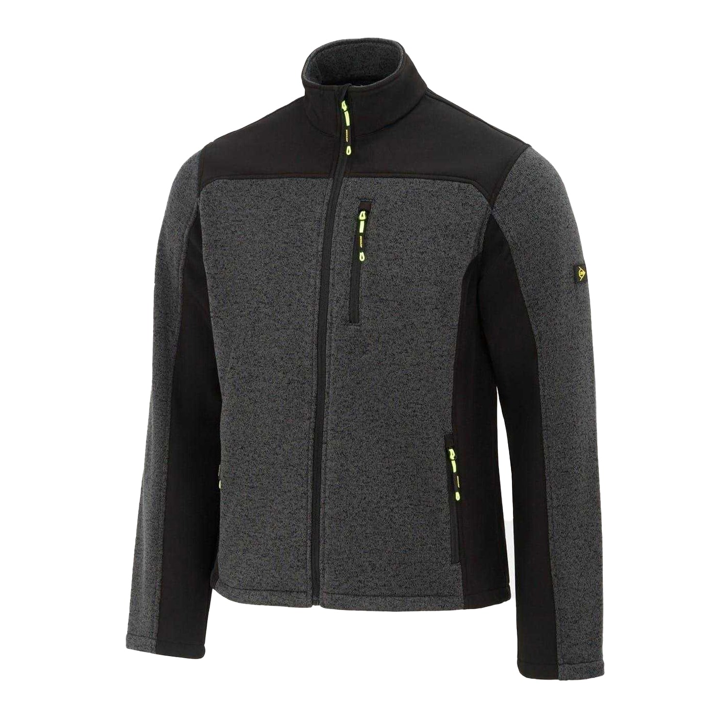 Black-Grey - Pack Shot - Dunlop Mens On Site Fleece Jacket