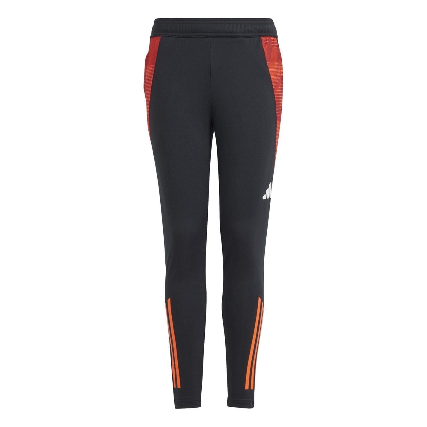 Black-Solar Red - Front - Adidas Childrens-Kids Tiro 24 Competition Tracksuit Bottoms