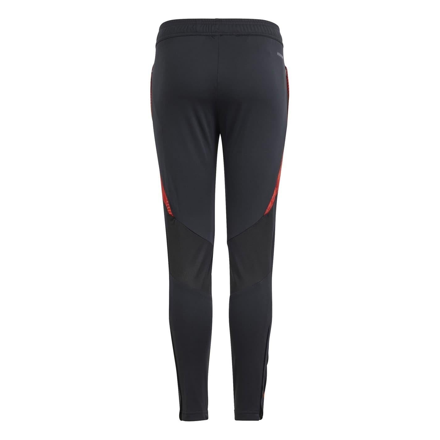 Black-Solar Red - Back - Adidas Childrens-Kids Tiro 24 Competition Tracksuit Bottoms