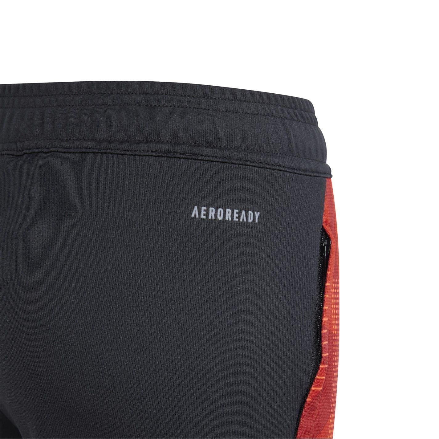 Black-Solar Red - Side - Adidas Childrens-Kids Tiro 24 Competition Tracksuit Bottoms