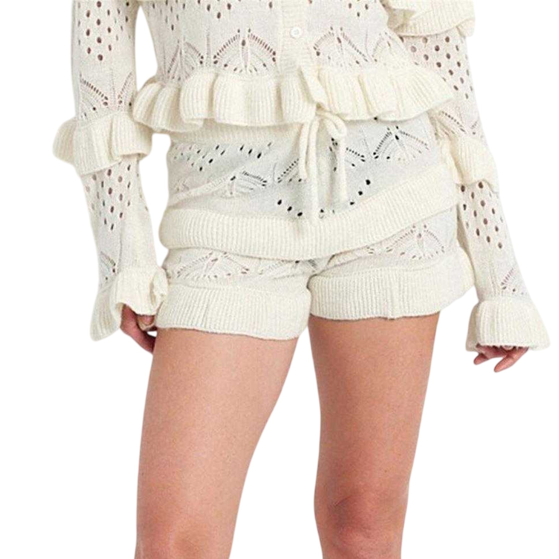 Cream - Front - The Ragged Priest Womens-Ladies Gentle Knitted Shorts