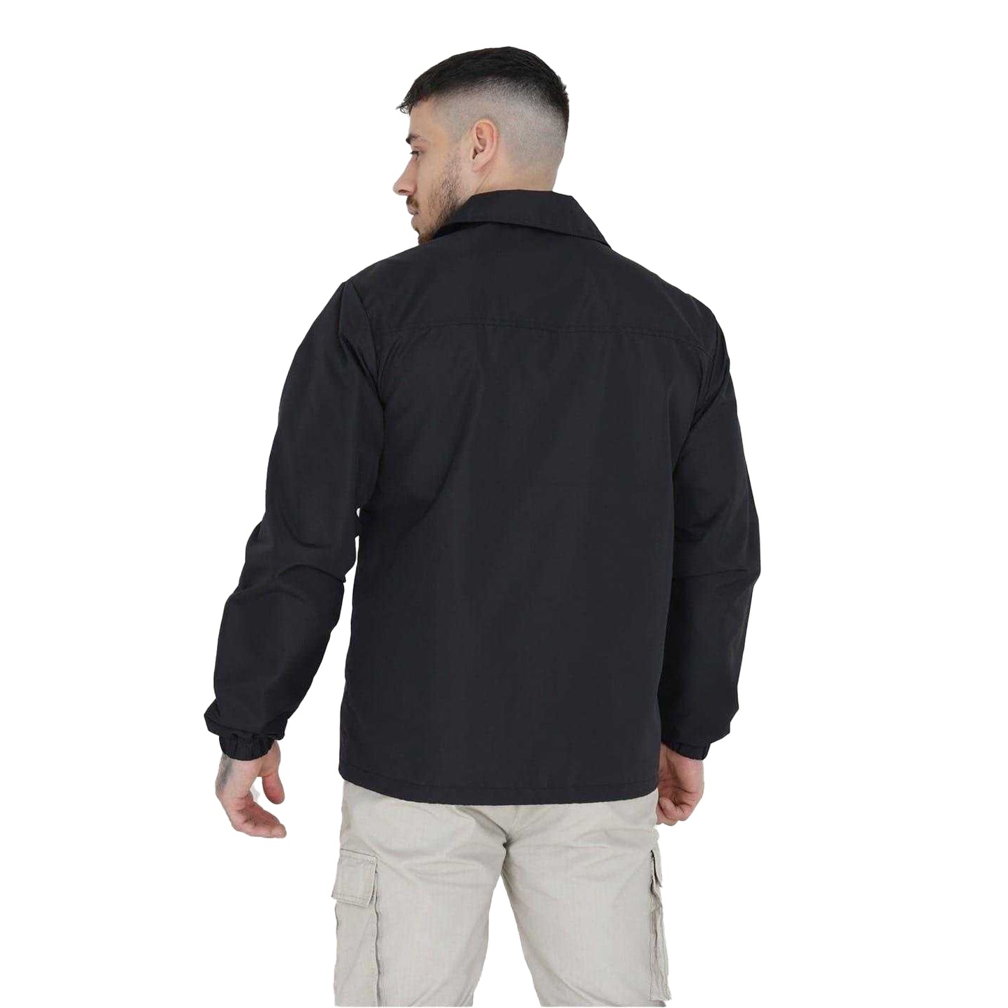 Black - Back - Brave Soul Mens Lightweight Coach Jacket