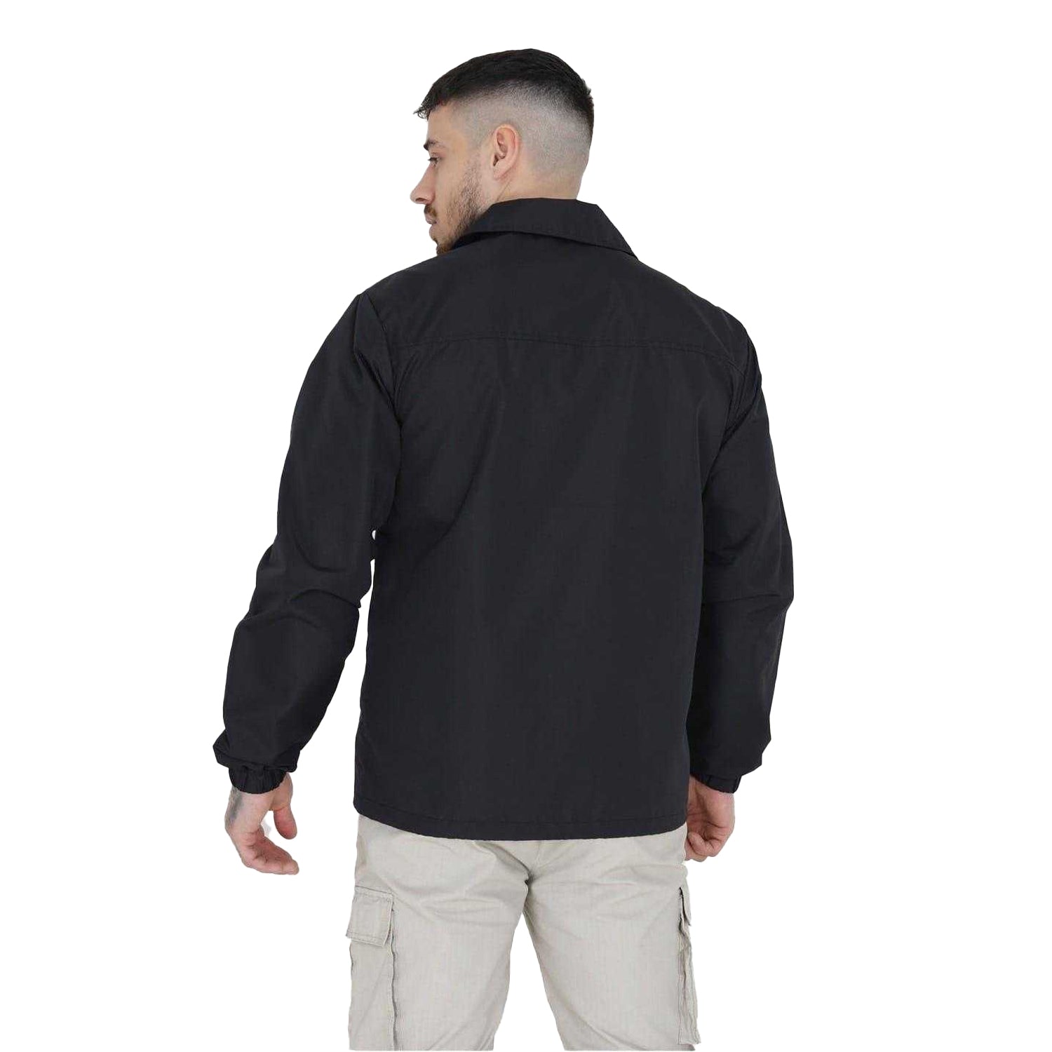 Black - Back - Brave Soul Mens Lightweight Coach Jacket