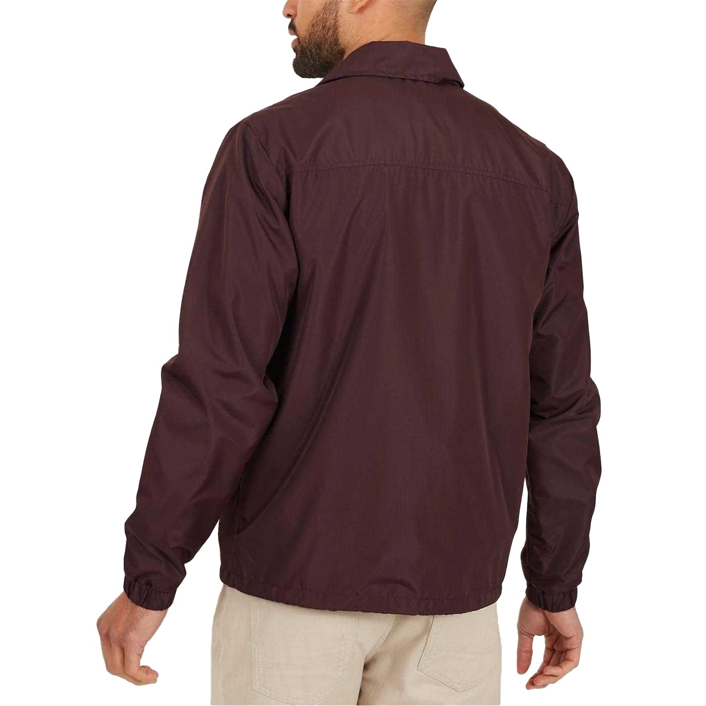 Burgundy - Back - Brave Soul Mens Lightweight Coach Jacket