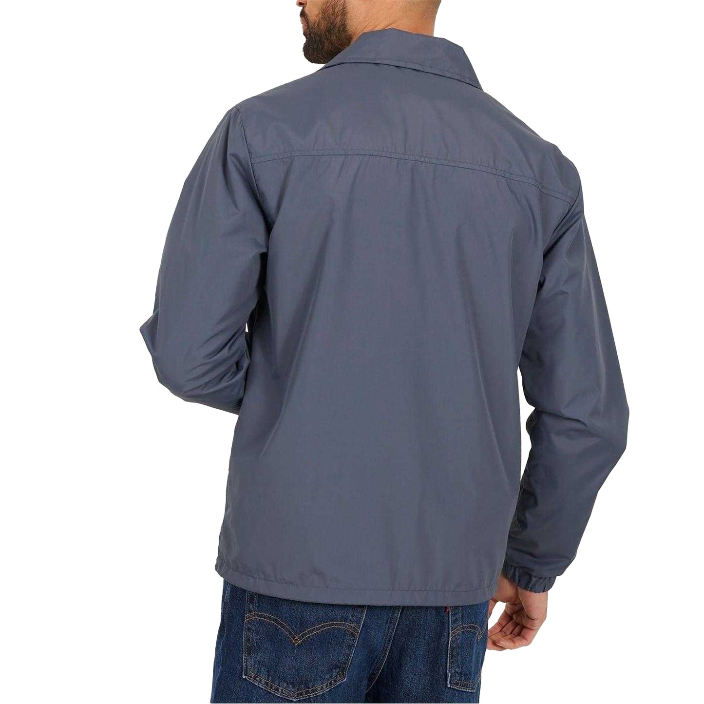 Steel Blue - Back - Brave Soul Mens Lightweight Coach Jacket