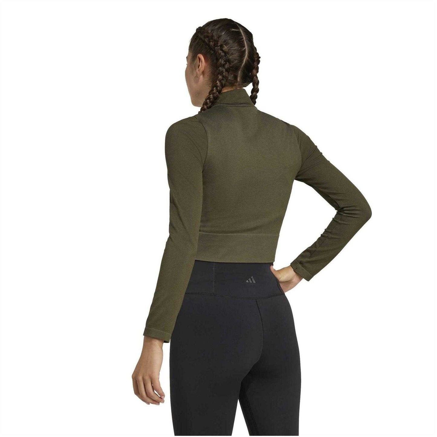 Khaki Tone - Back - Adidas Womens-Ladies Climacool Workout Jacket