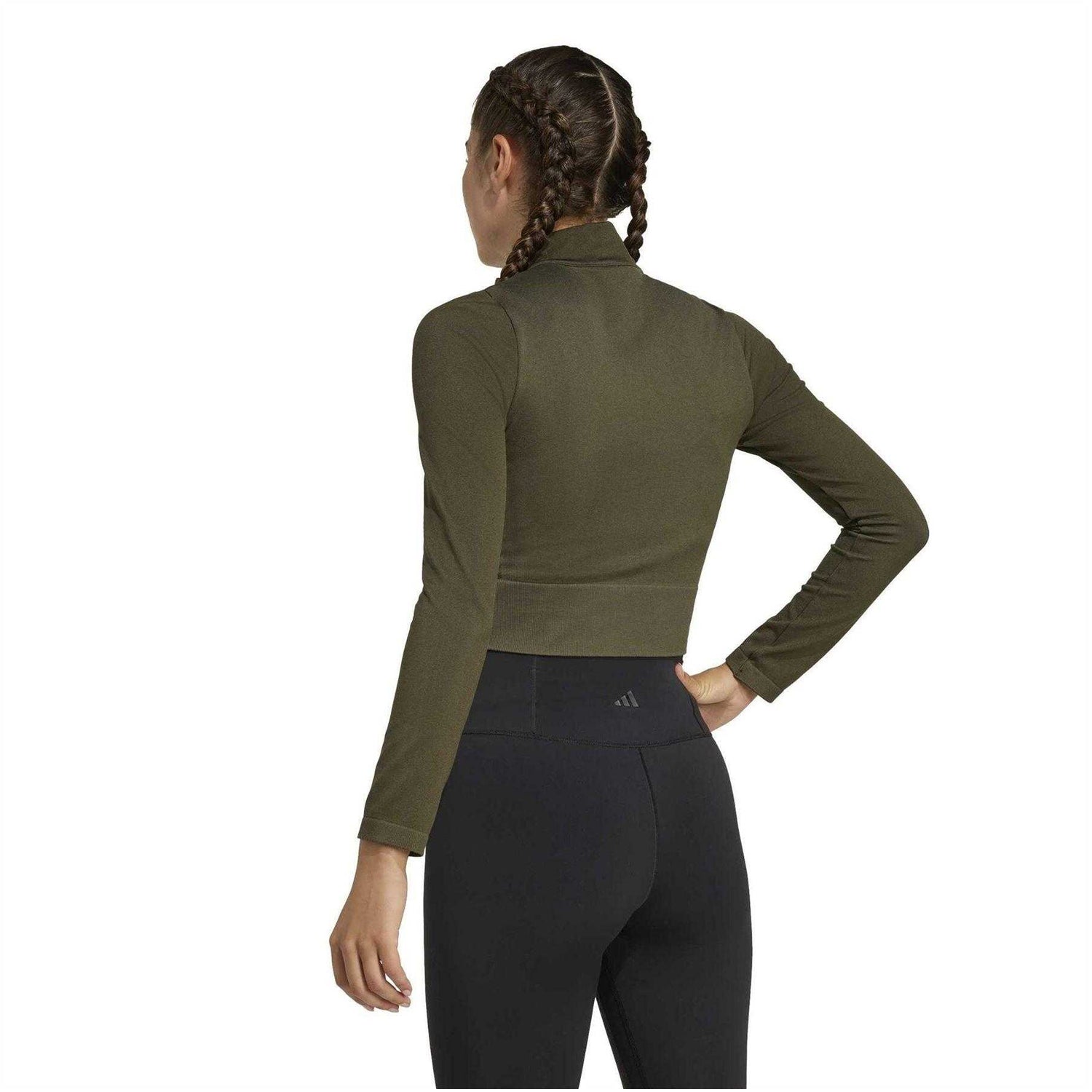 Khaki Tone - Back - Adidas Womens-Ladies Climacool Workout Jacket