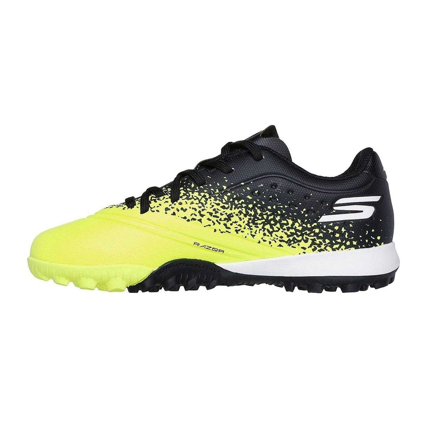 Yellow-Black - Back - Skechers Boys Razor Artificial Ground Football Boots