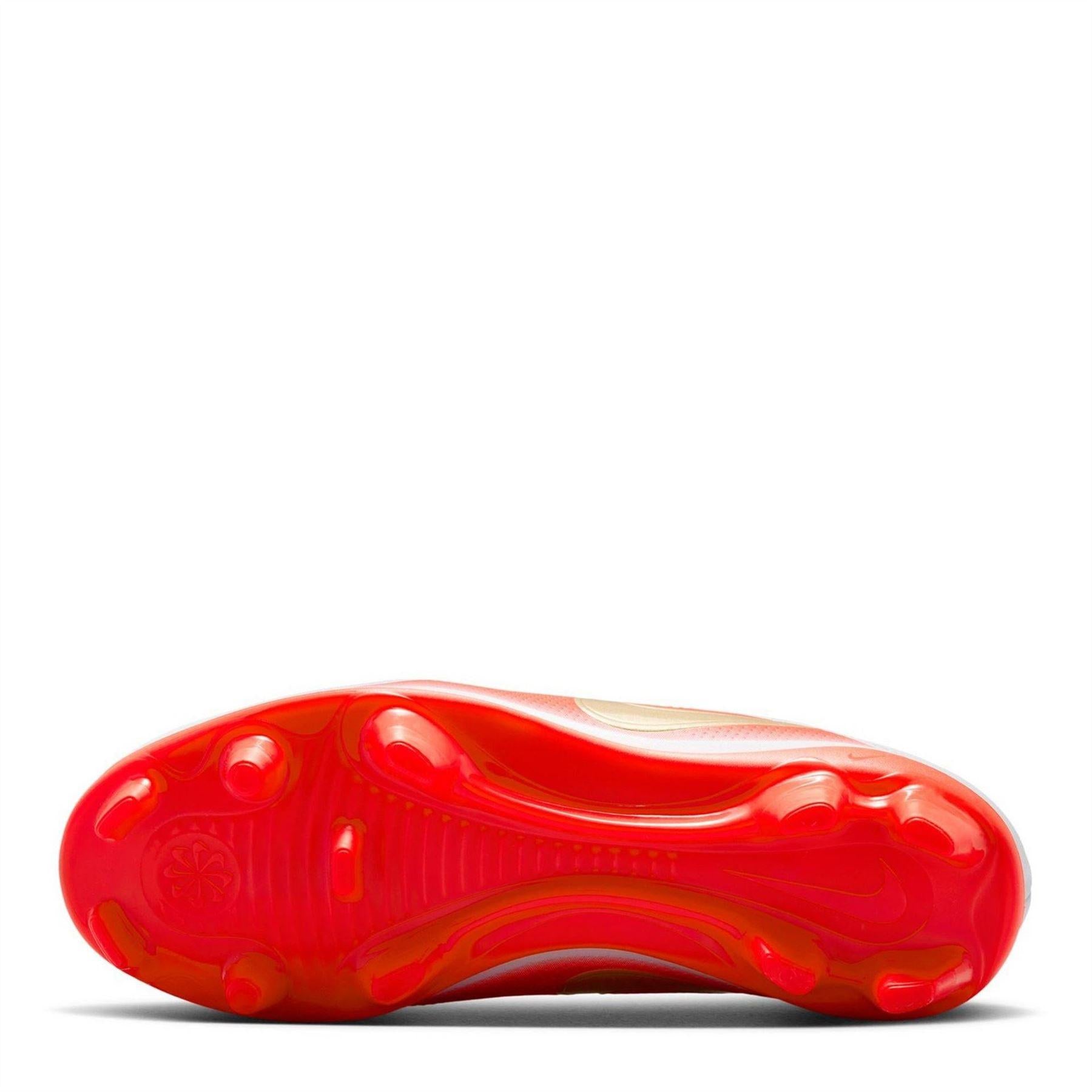 White-Red - Side - Nike Childrens-Kids Tiempo Club Firm Ground Football Boots