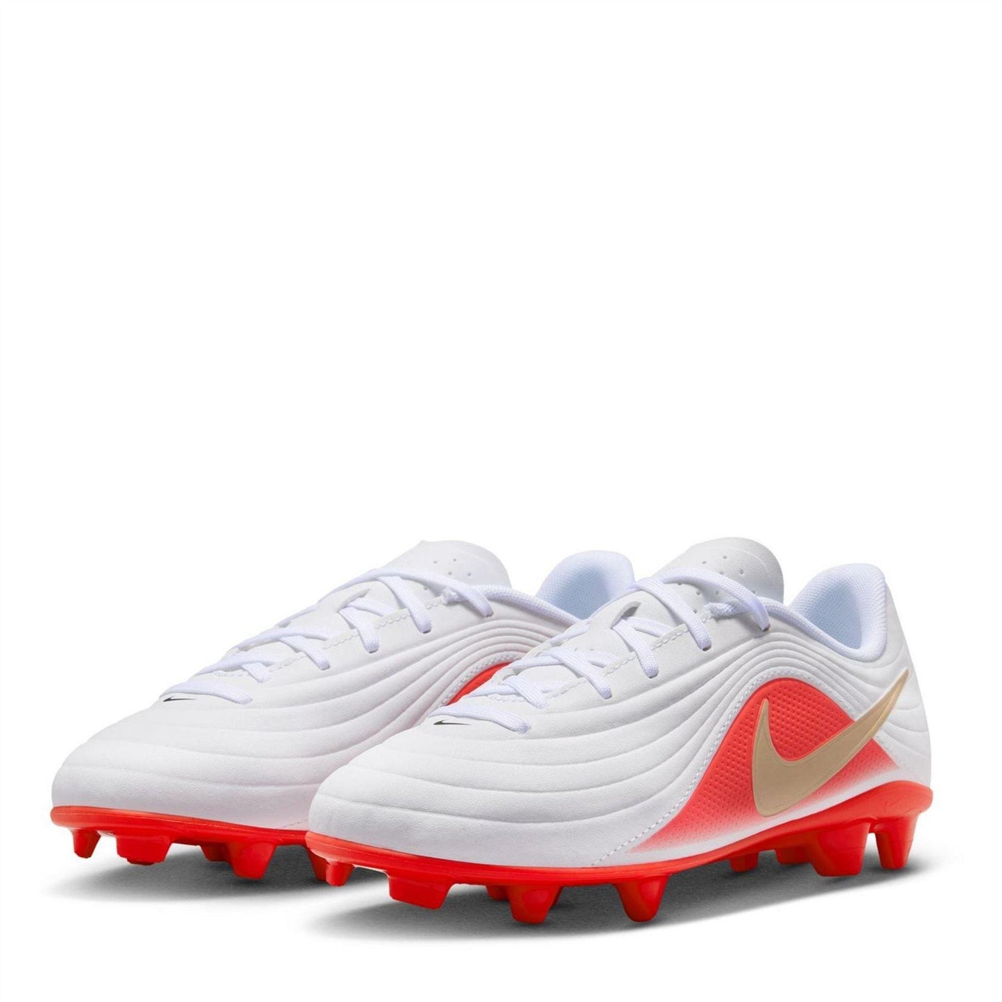 White-Red - Lifestyle - Nike Childrens-Kids Tiempo Club Firm Ground Football Boots