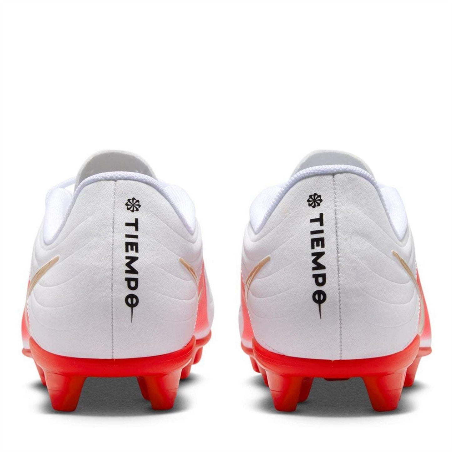 White-Red - Pack Shot - Nike Childrens-Kids Tiempo Club Firm Ground Football Boots