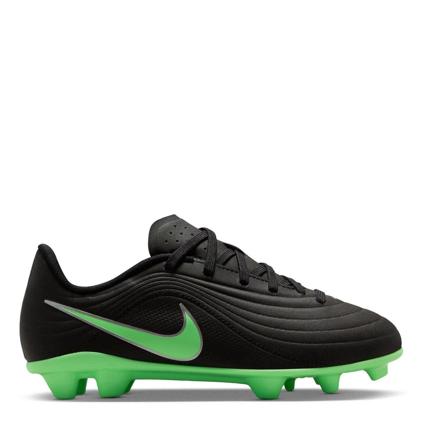 Black-Green - Front - Nike Childrens-Kids Tiempo Club Firm Ground Football Boots