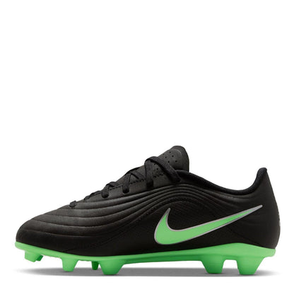 Black-Green - Back - Nike Childrens-Kids Tiempo Club Firm Ground Football Boots