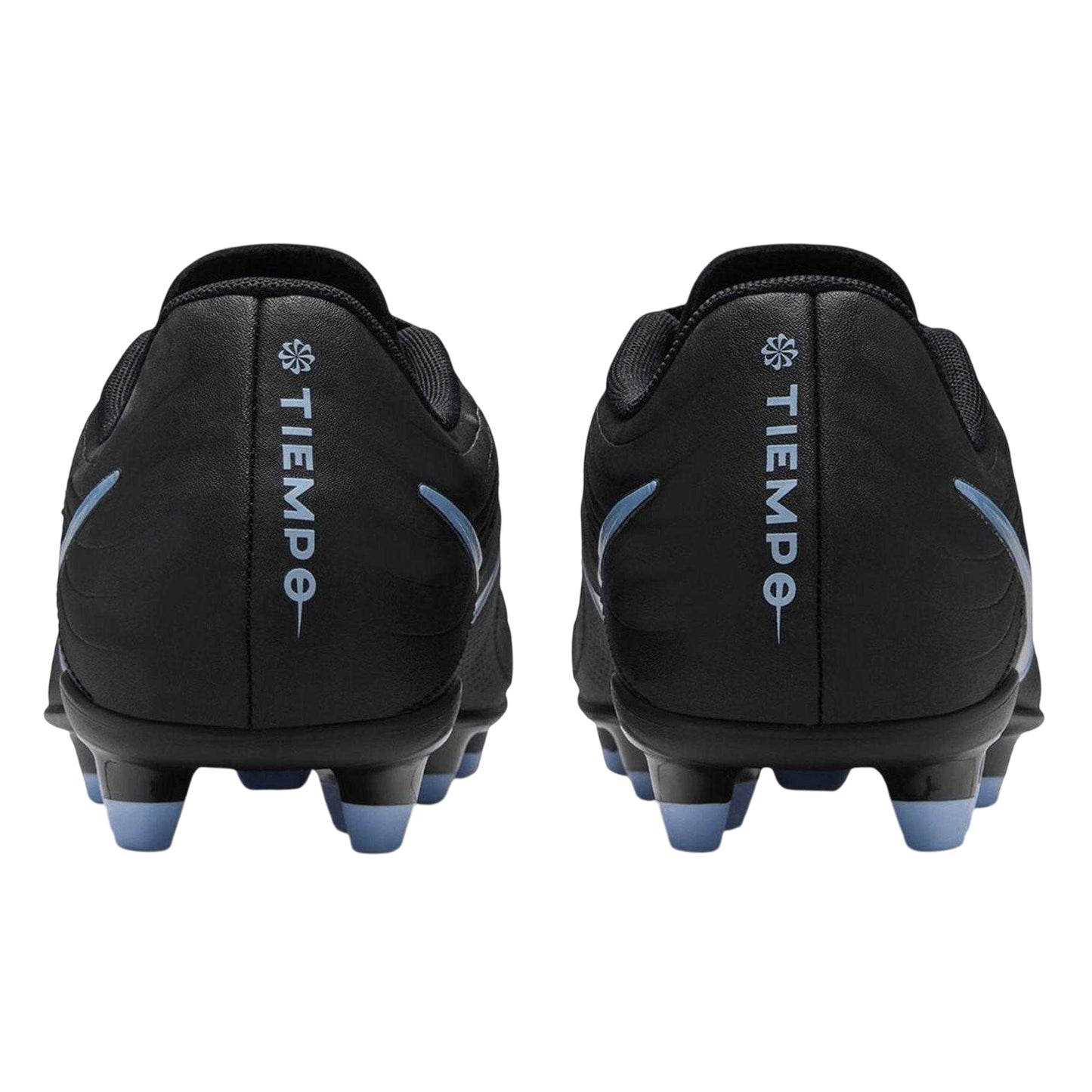 Black-Blue - Back - Nike Childrens-Kids Tiempo Club Firm Ground Football Boots
