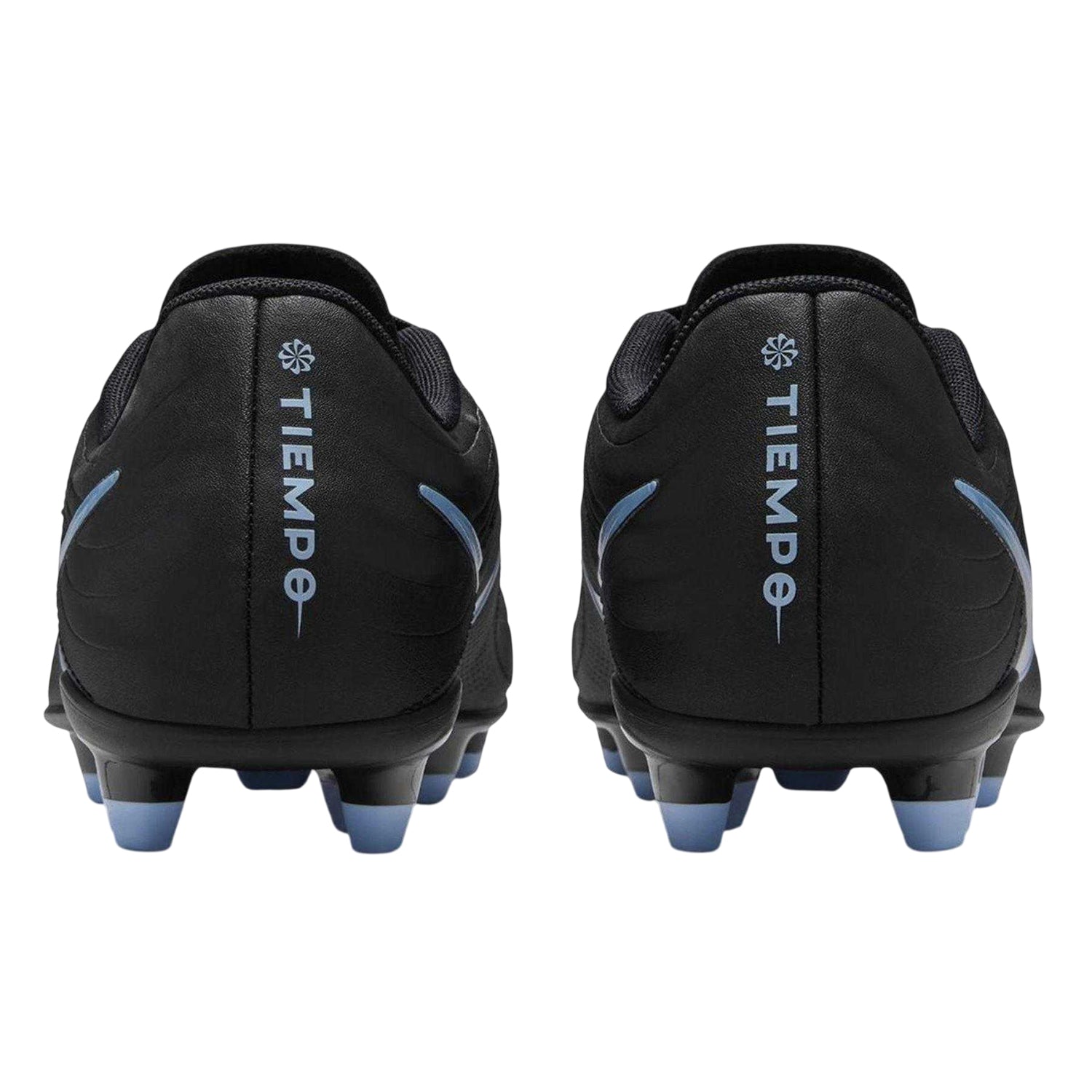 Black-Blue - Back - Nike Childrens-Kids Tiempo Club Firm Ground Football Boots