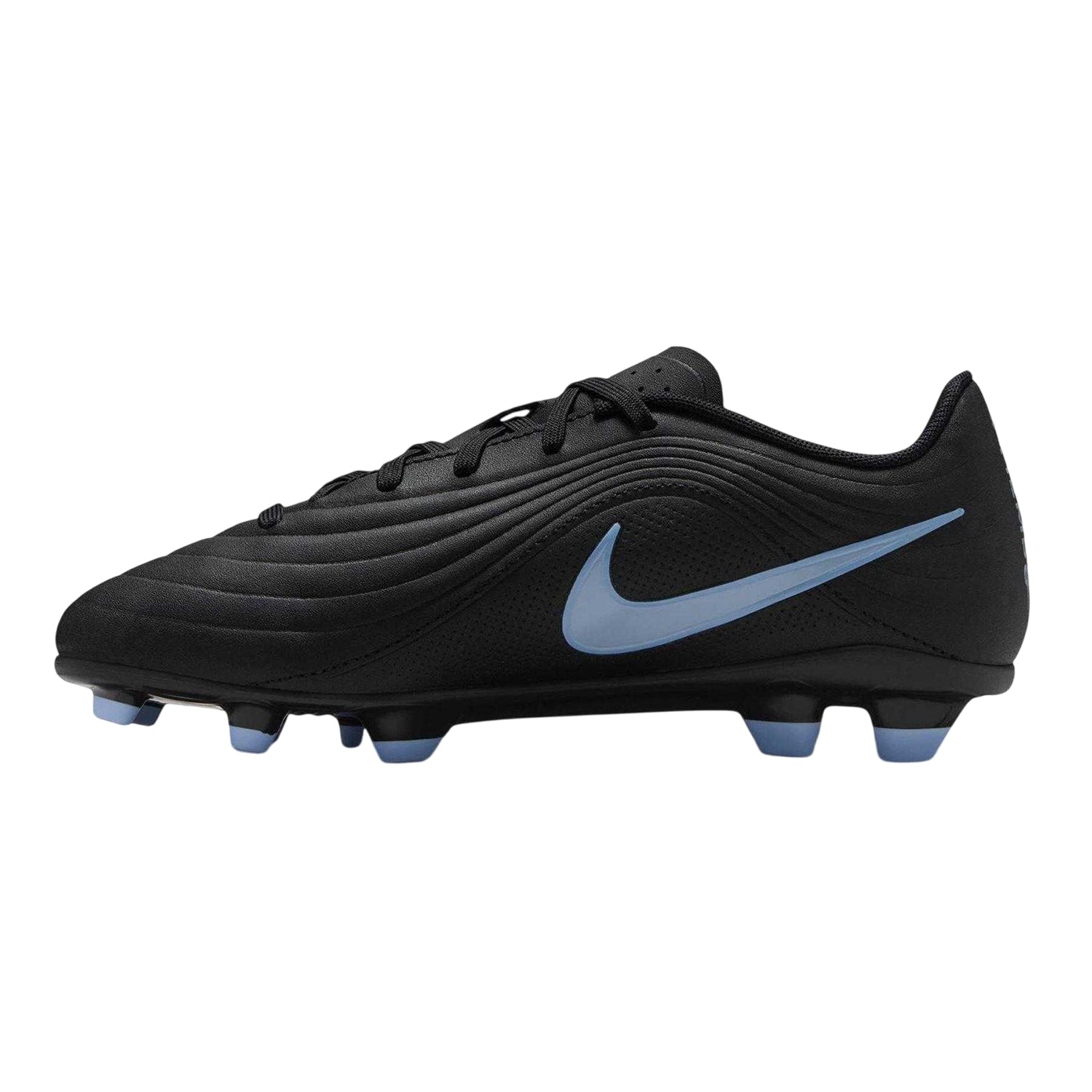 Black-Blue - Side - Nike Childrens-Kids Tiempo Club Firm Ground Football Boots